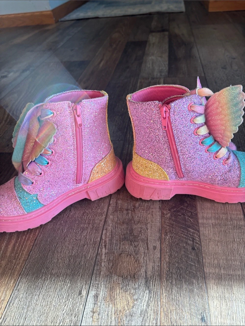 Rainbow glitter shoes